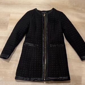 Jones New York Black Textured Puffer Coat